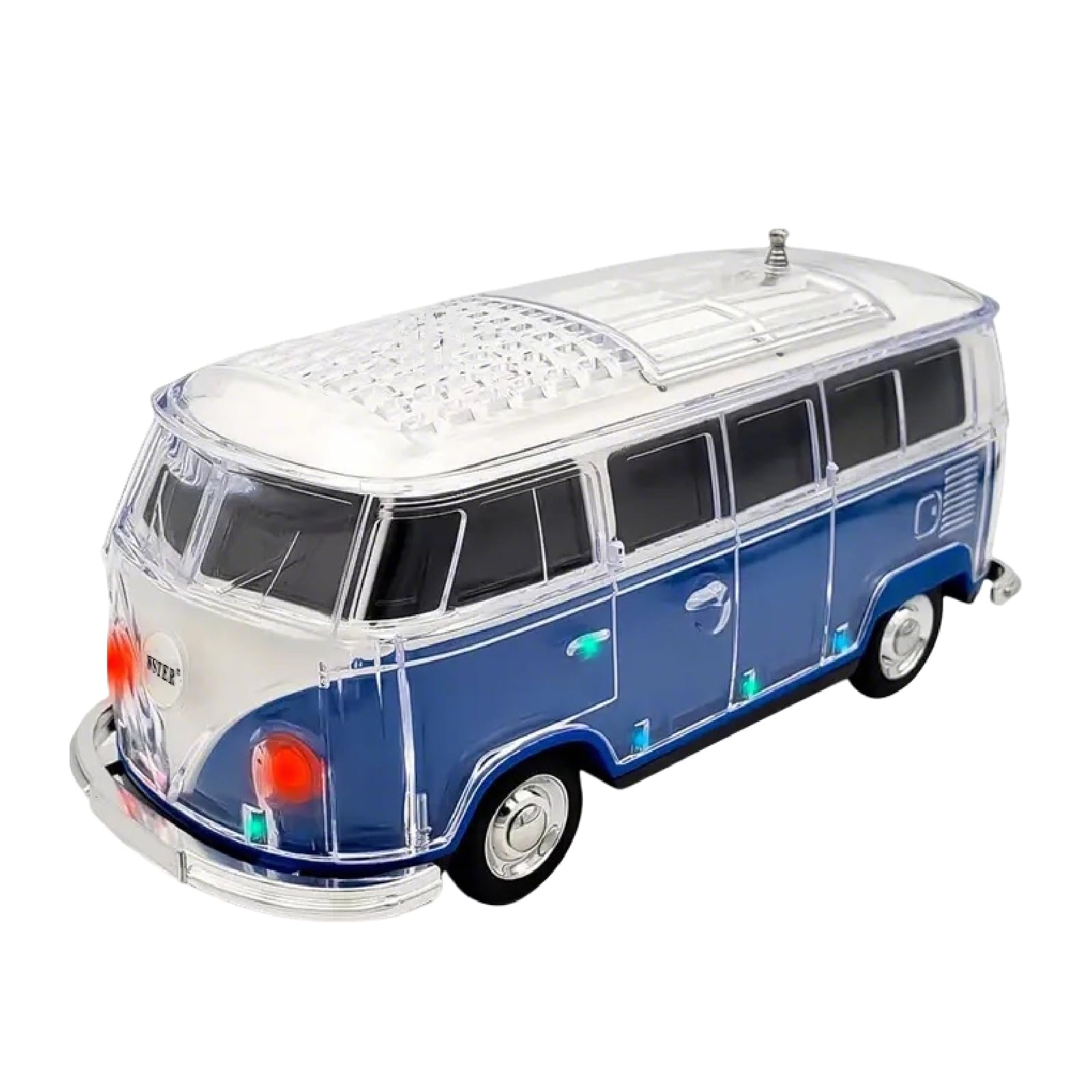 Mini Bus Bluetooth Speaker with Microphone, Portable Speaker Bluetooth, Small Speakers Bluetooth Wireless, LED Light, USB/TF, Car Design, Gift for Men, Men Birthday Gift Ideas (Green)