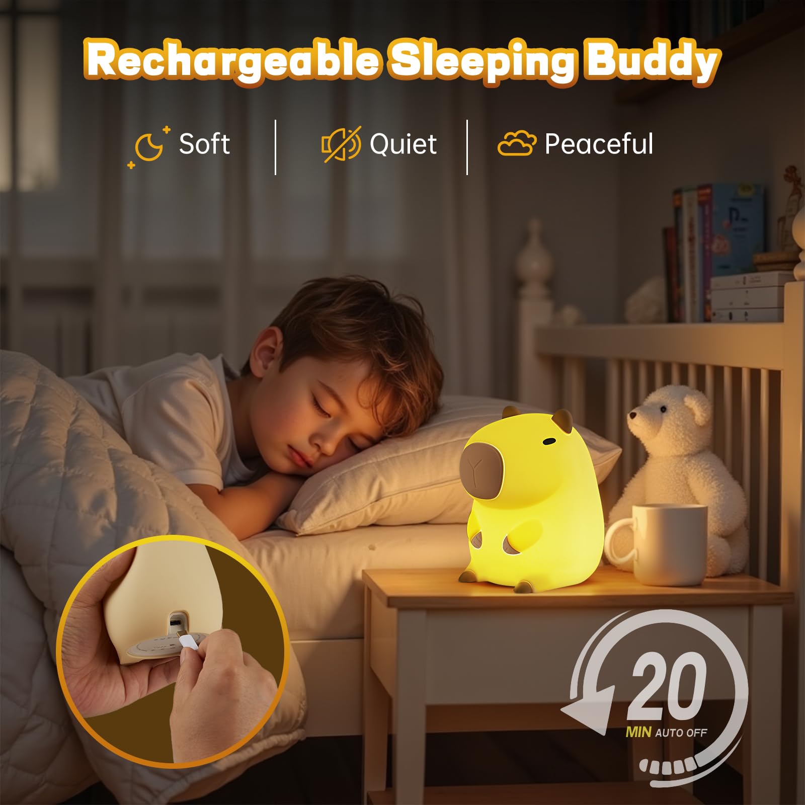 Axolotl Night Light for Kids, Cute Axolotl Lamp Silicone Baby Nursery Night Lamp, Dimmable Squishy Touch Bedside Lamps, Adorable Rechargeable Animal Lamps Gifts Kawaii Room Decor for Kids Girls Boys