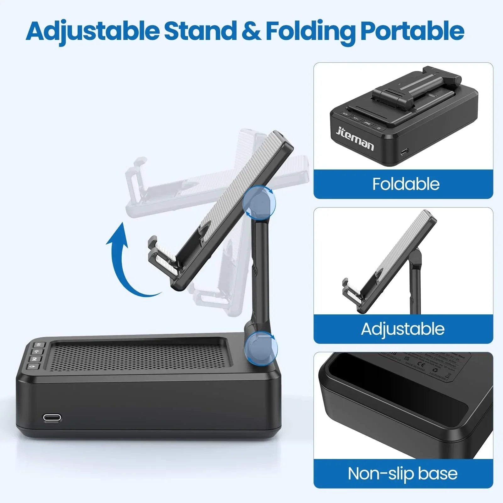 Cell Phone Stand with Wireless Bluetooth Speaker and Anti-Slip Base HD Surround Sound Perfect for Home and Outdoors with Bluetooth Speaker for Desk Compatible with iPhone/ipad/Samsung Galaxy - Unique Gift Market