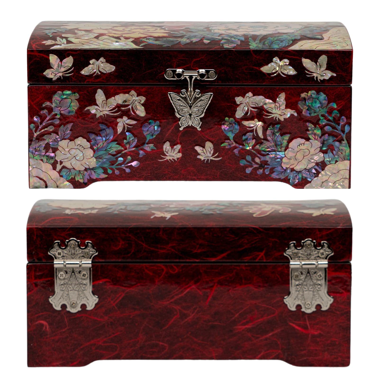 February Mountain Mother of Pearl Box Unique Gifts Red Jewelry Box Engagement Anniversary Christmas Birthday gifts for women who have everything Mom Wife Girlfriend Sister Grandmother Teacher