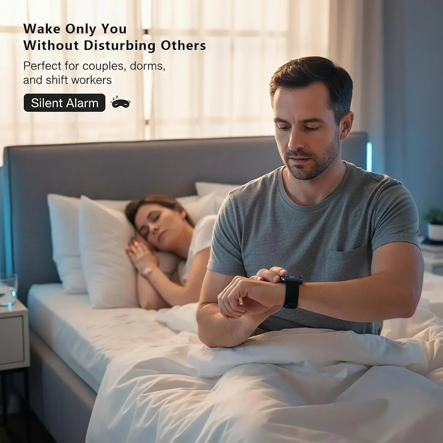 Electric Shock Alarm Clock for Heavy Sleepers Adults or Hard of Hearing - NO Vibrating Loud Alarm Clocks for Bedrooms Travel - ZAP Silent Digital Alarm Clock Wristband - Unique Gift Market