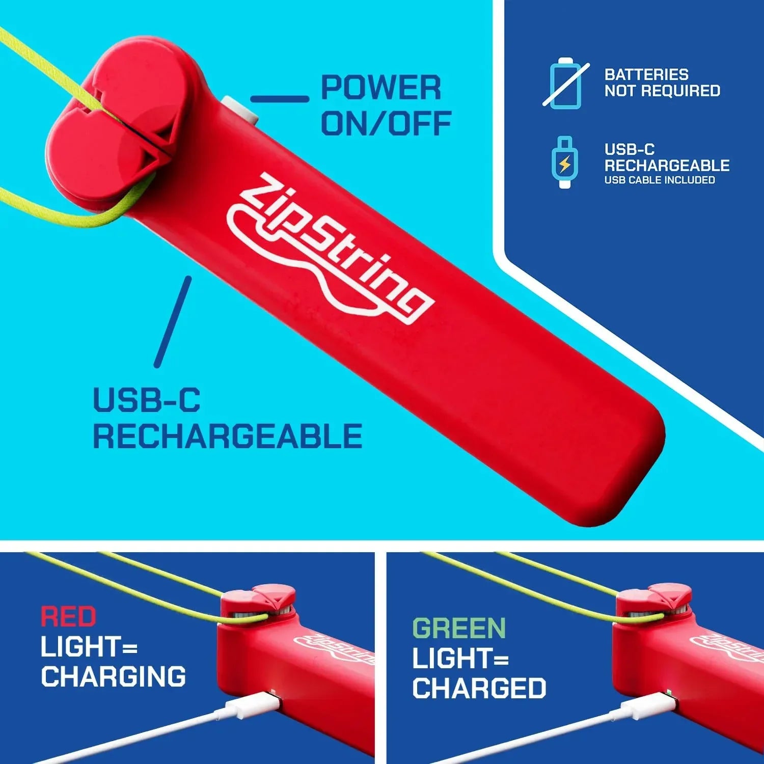 ZipString Original - As Seen on Shark Tank - Classic Rope Launcher Toy, Perfect for Kids & Adults - Fly a String Loop in The Air for Endless Tricks & Fun, Wonderment Awaits, Rock'it Red - Unique Gift Market