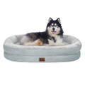 Giant Human Dog Bed for Adults and Pets, 74"x50"x12" Durable Memory Foam for Full-Body Comfort, Waterproof & Machine Washable Cover, Family Shared Lounger for Any Room, Grey