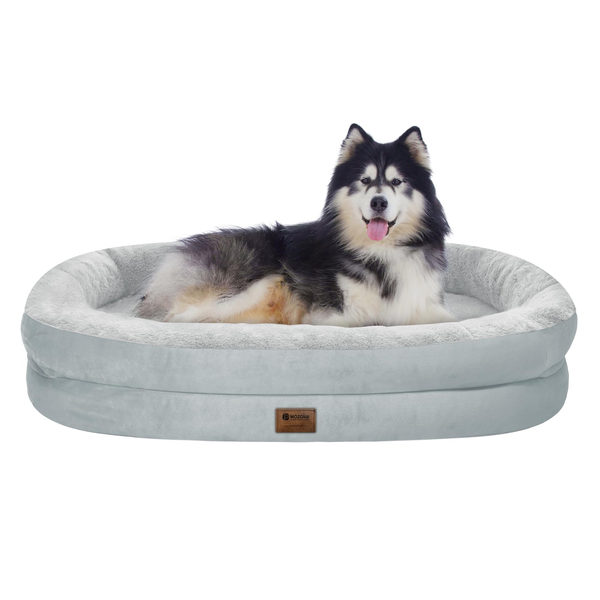 Giant Human Dog Bed for Adults and Pets, 74"x50"x12" Durable Memory Foam for Full-Body Comfort, Waterproof & Machine Washable Cover, Family Shared Lounger for Any Room, Grey