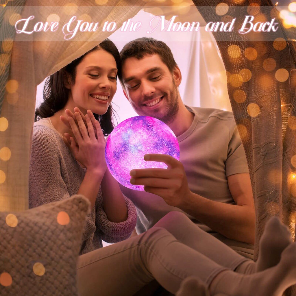 BRIGHTWORLD Moon Lamp Galaxy Lamp 5.9 inch 16 Colors LED 3D Moon Light, Remote & Touch Control Moon Night Light Christmas Gifts for Girls Boys Kids Women Birthday（Wooden Base）