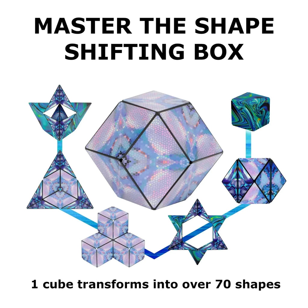 Shashibo Shape Shifting Box - Award-Winning STEM Fidget Toy with Ultra Strong Magnets - Puzzle Cube Transforms Into 100+ Shapes, Perfect Sensory Gift for Kids, Teens, and Adults (Wings) - Unique Gift Market