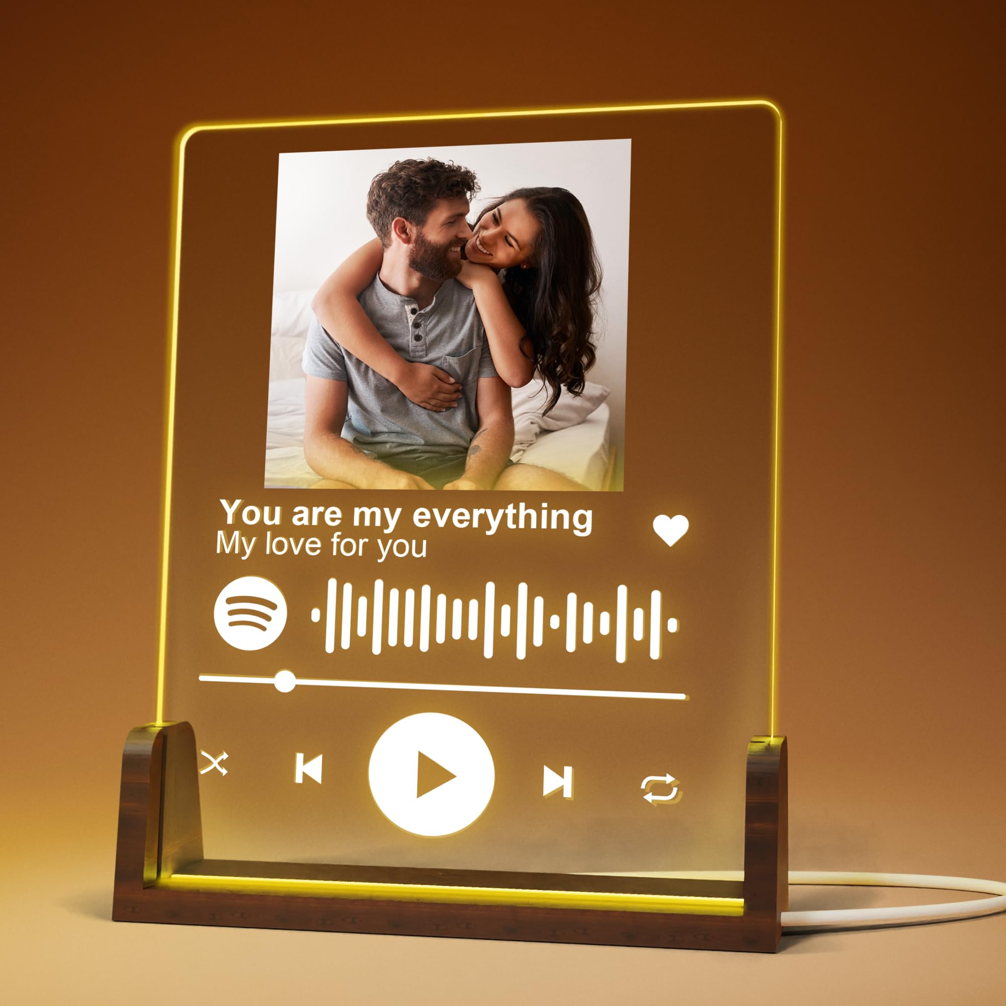 EGD Custom Spotify Plaque for Gifts for Her Him | Choose Your Photo & Song for Customized Gifts for Women Men | Gift for Wife Husband | Gift for Couples (E. Classic Song Plaque)