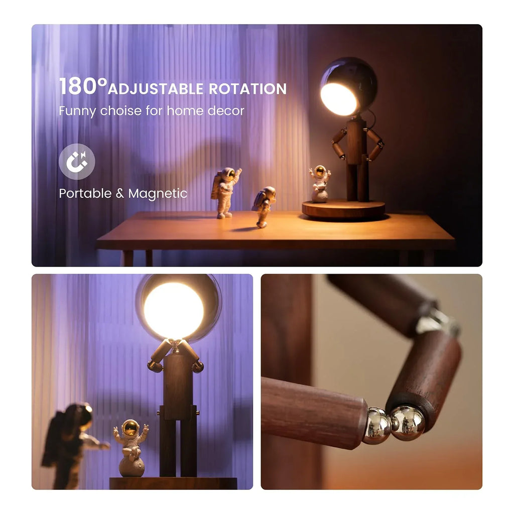 Cordless Table Lamp, Rechargeable Wooden Table Lamp with Touch Control & Adjustable Brightness, Cordless Decorative Bedside Lamp for Bedroom, Home Decor & Unique Gifts, Black Walnut - Unique Gift Market