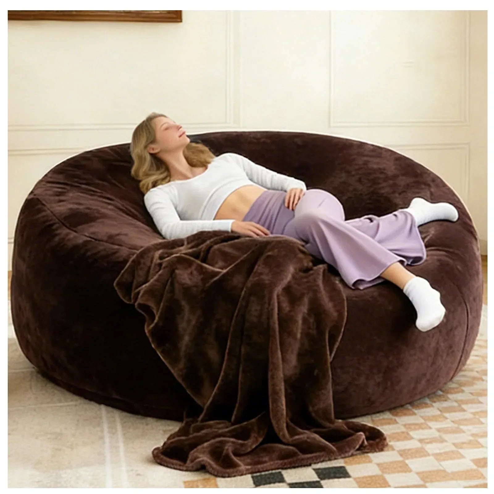 Big Beanbag Chairs for Adults ，6FT Bean Bag Chair with Filler Memory Foam Chair Super Soft Plush, Living Room Furniture, Suitable for bedrooms, Comfy Lounge Reading Chairs Birthday Gifts for Women Mom - Unique Gift Market