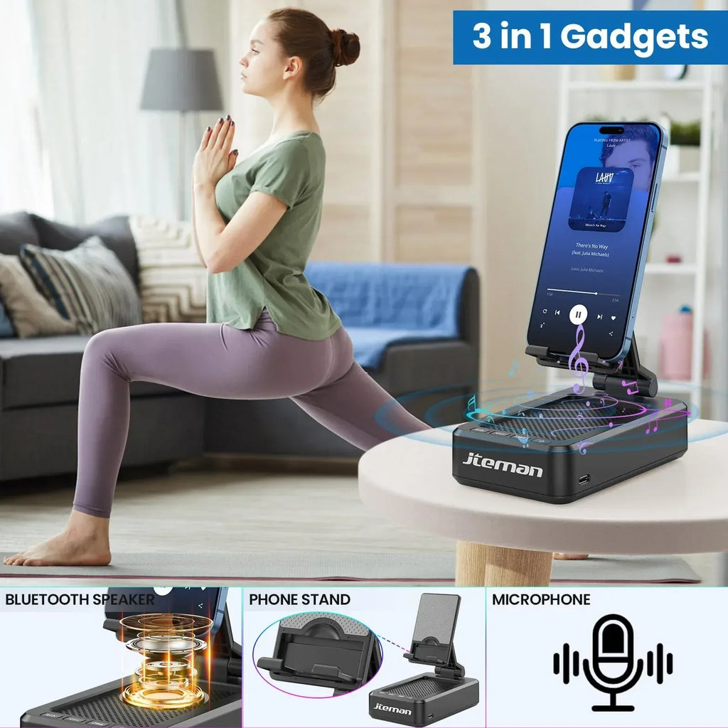 Cell Phone Stand with Wireless Bluetooth Speaker and Anti-Slip Base HD Surround Sound Perfect for Home and Outdoors with Bluetooth Speaker for Desk Compatible with iPhone/ipad/Samsung Galaxy - Unique Gift Market