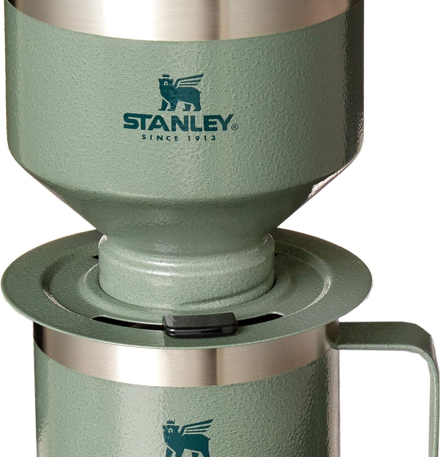 STANLEY Perfect Brew Pour Over Set | 12 oz Camp Mug with Lid Included | Drip Coffee Maker with Reusable Filter | Insulated Stainless Steel | BPA-Free | Hammertone Green - Unique Gift Market