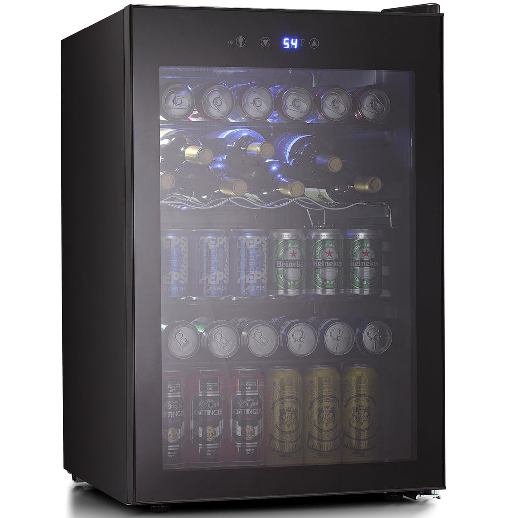 Antarctic Star 18L Beverage Refrigerator Cooler 24Can, Mini Fridge with Quiet Compressor, LED Light,Freestanding Small Fridge with Electronic Temperature Control for Home and Bar(40-61 ℉)