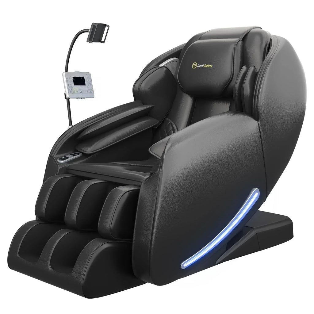 Real Relax 2026 Massage Chair Full Body,Zero Gravity SL-Track Shiatsu Massage Recliner with Upgraded Phone Controller and Holder,APP Control,Child Lock,Pause Button and Led Light,Favor-06,Black - Unique Gift Market