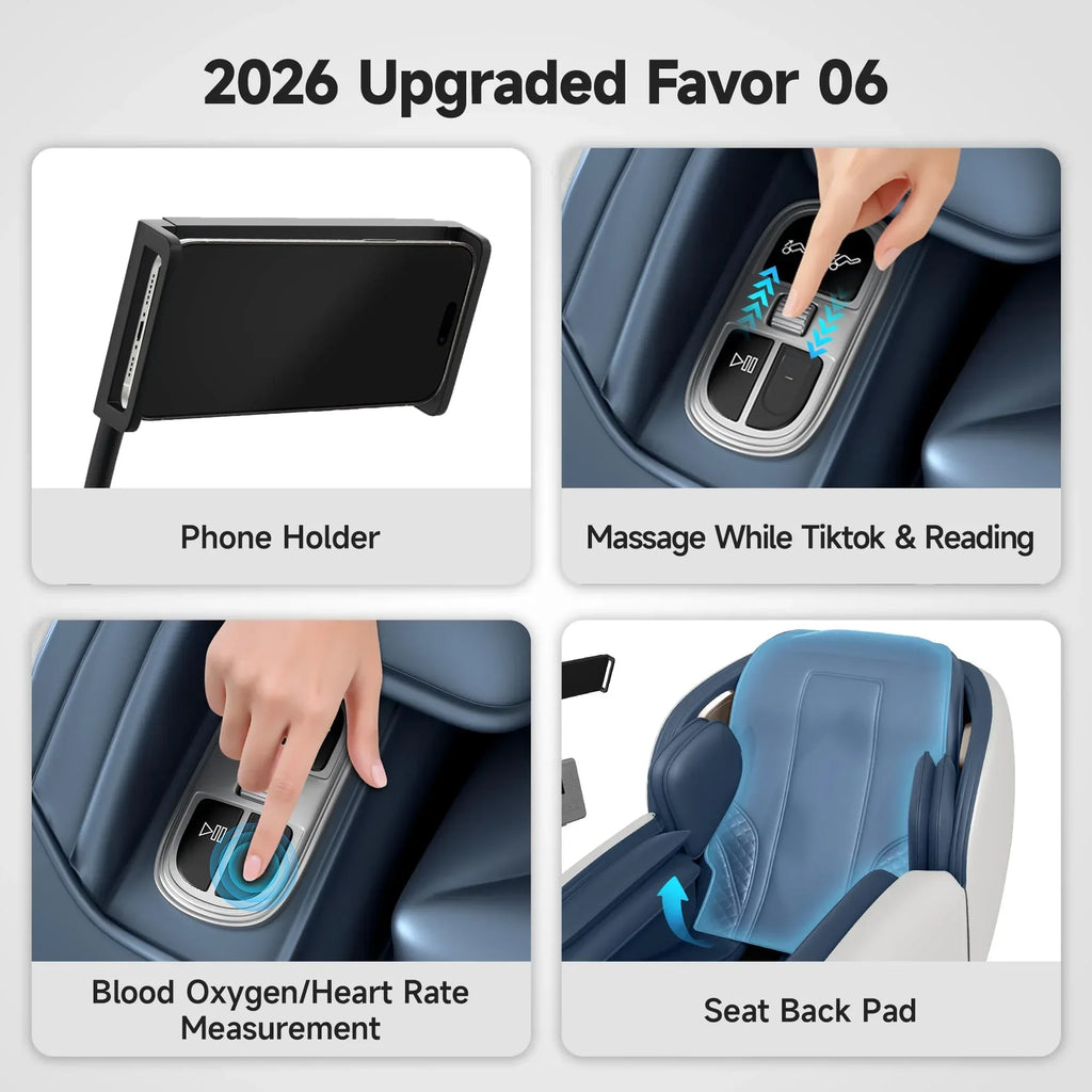 Real Relax 2026 Massage Chair Full Body,Zero Gravity SL-Track Shiatsu Massage Recliner with Upgraded Phone Controller and Holder,APP Control,Child Lock,Pause Button and Led Light,Favor-06,Black - Unique Gift Market