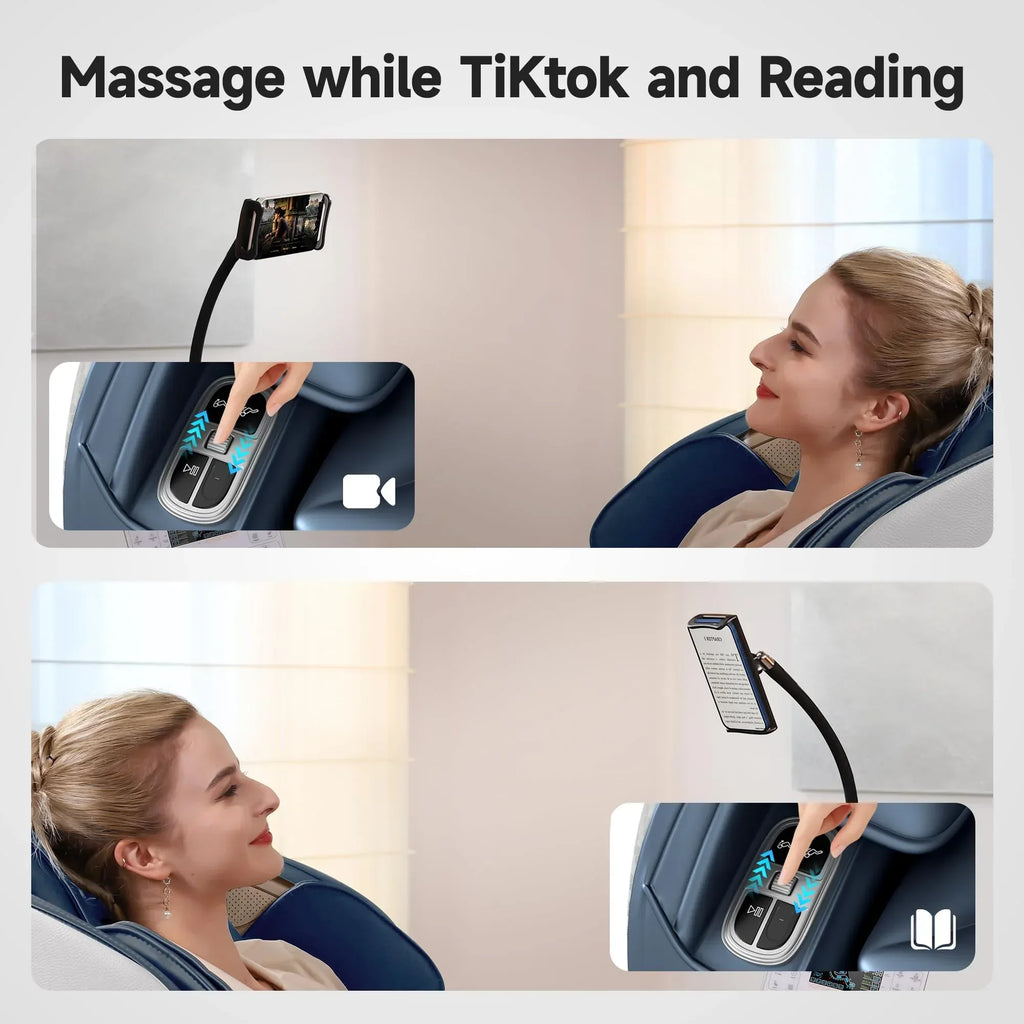 Real Relax 2026 Massage Chair Full Body,Zero Gravity SL-Track Shiatsu Massage Recliner with Upgraded Phone Controller and Holder,APP Control,Child Lock,Pause Button and Led Light,Favor-06,Black - Unique Gift Market