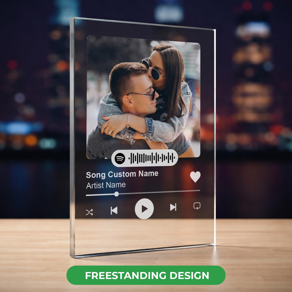 EGD Custom Spotify Plaque for Gifts for Her Him | Choose Your Photo & Song for Customized Gifts for Women Men | Gift for Wife Husband | Gift for Couples (E. Classic Song Plaque)