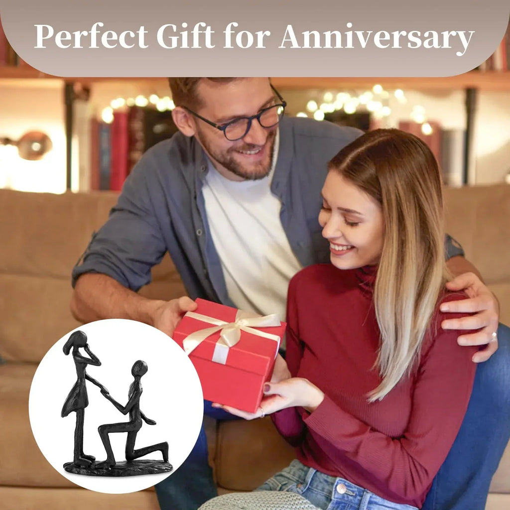Sziqiqi Anniversary Wedding Gifts for Couple: 6th Anniversary Iron Gifts for Him Her Women Couples - 6 Year Wedding Gift for Christmas Valentines Birthday - Couple Dancing Figurines - Unique Gift Market