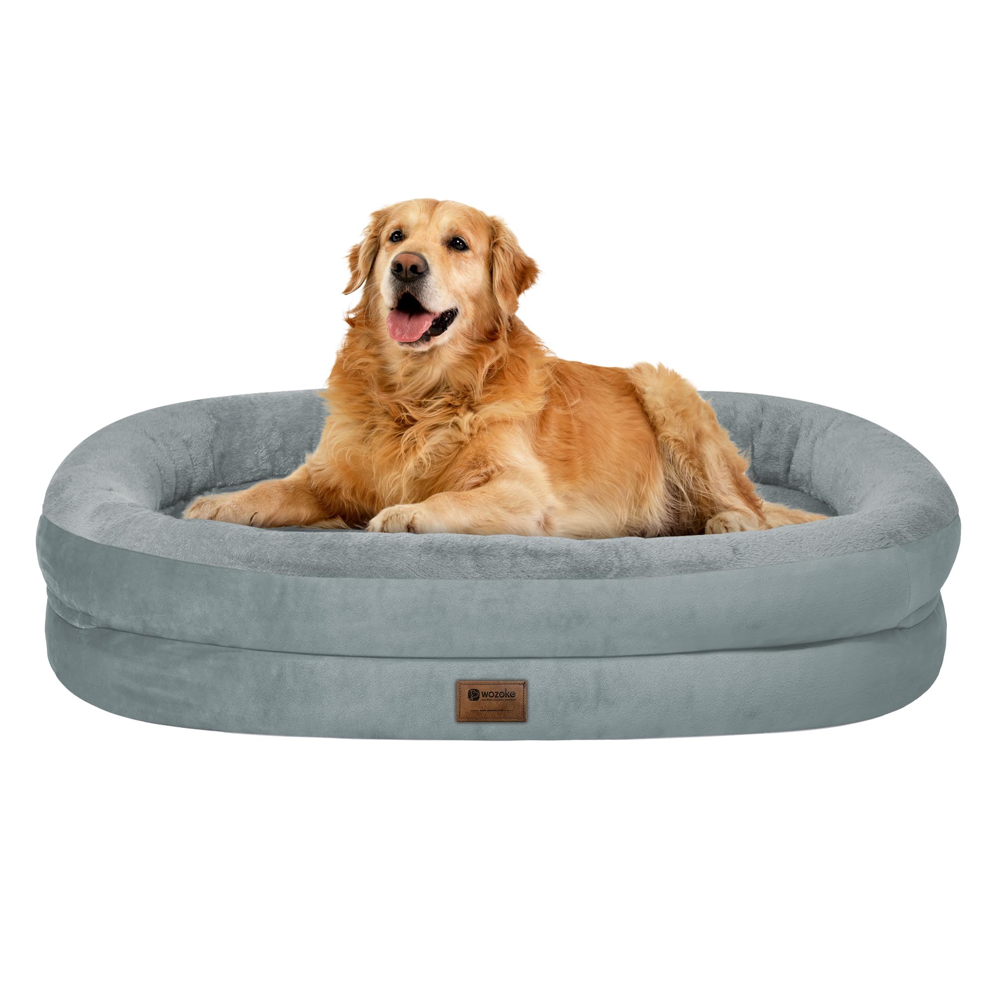 Giant Human Dog Bed for Adults and Pets, 74"x50"x12" Durable Memory Foam for Full-Body Comfort, Waterproof & Machine Washable Cover, Family Shared Lounger for Any Room, Grey