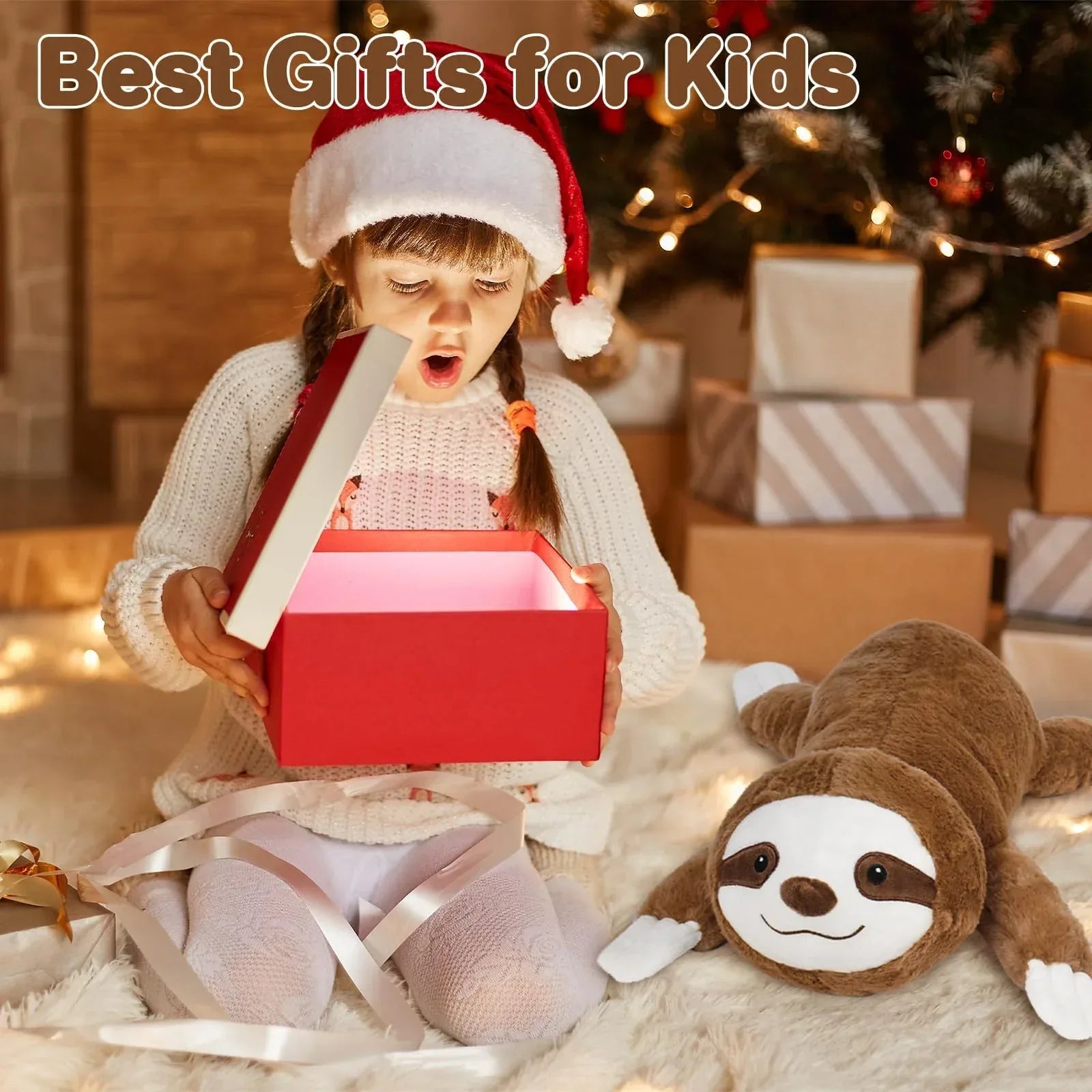Wepop 5lbs Highland Cow Weighted Stuffed Animals, 22in Giant Highland Cow Gift Plush Toy,Adorable Stuffed Animal for Kids and Adults Highland Cattle Plushie Pillow Decor - Unique Gift Market