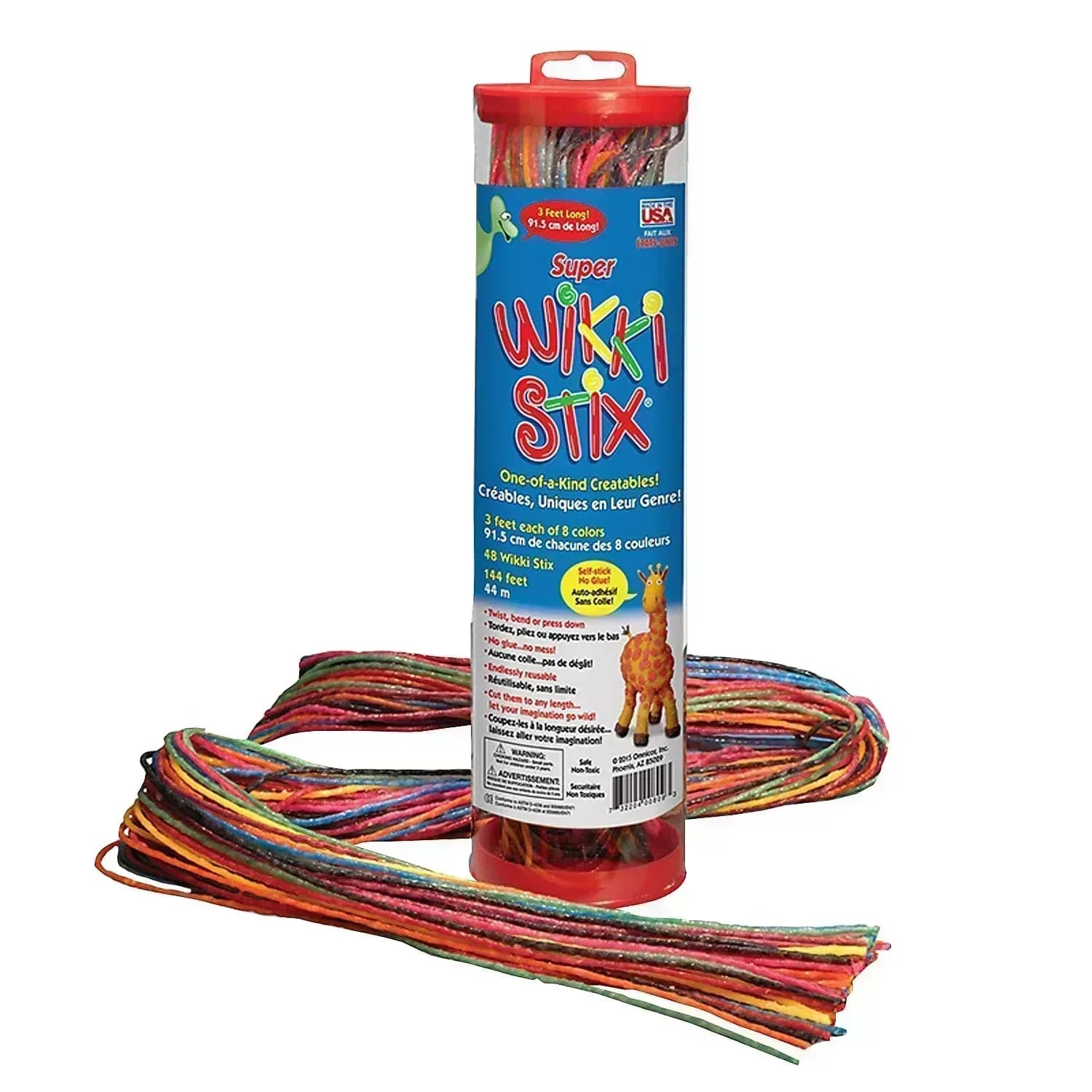 Super Wikki Stix - 48 Wikki Stix, Each 3 feet Long - Total 144 Feet of Wikki Stix, The Perfect Craft Toy and Educational Tool - Made in The USA - Unique Gift Market