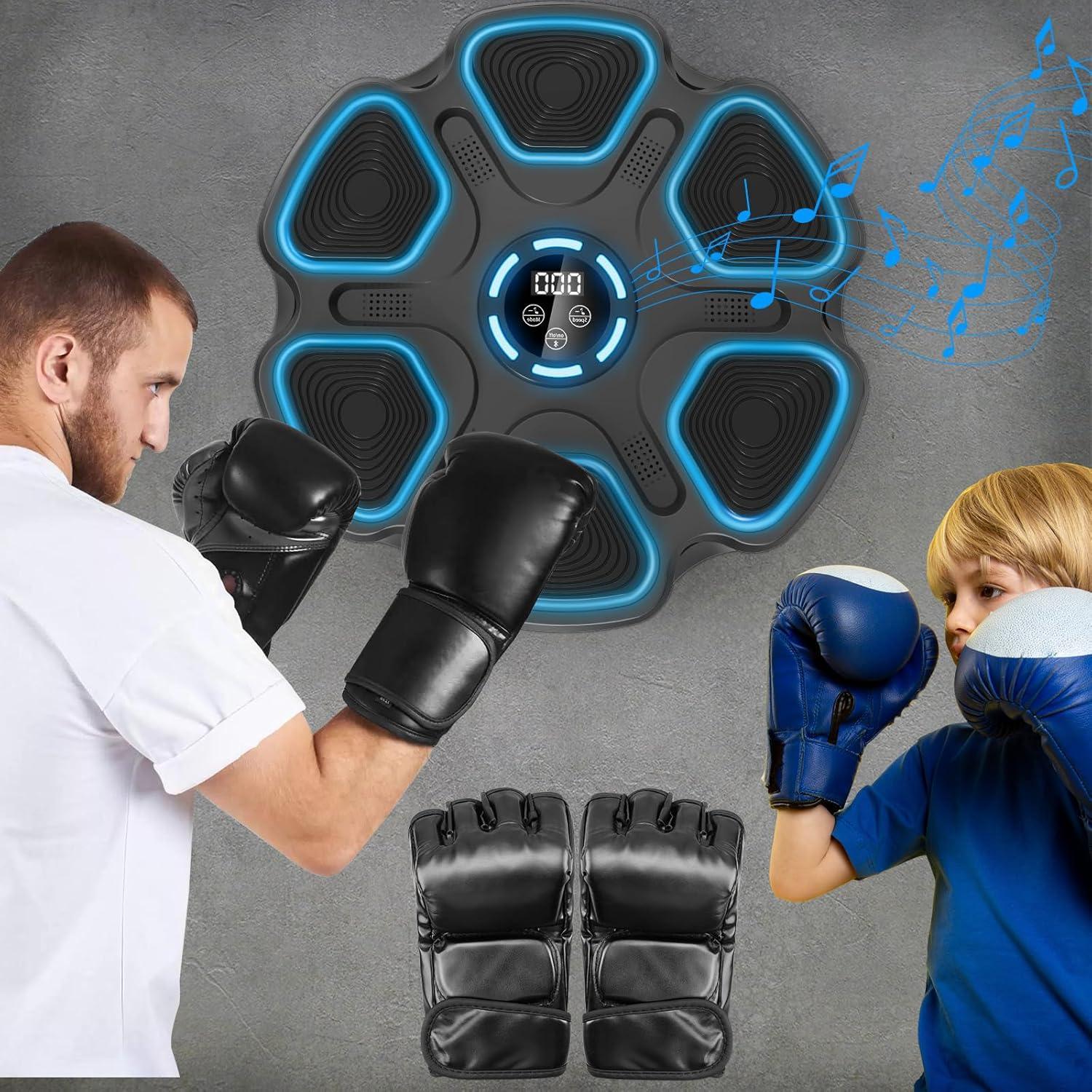 Music Boxing Machine, Large Size Music Punching Machine for Adults Kids, Interactive Boxing Target Wall Mounted with Gloves, Gift for Men and Kid - Unique Gift Market