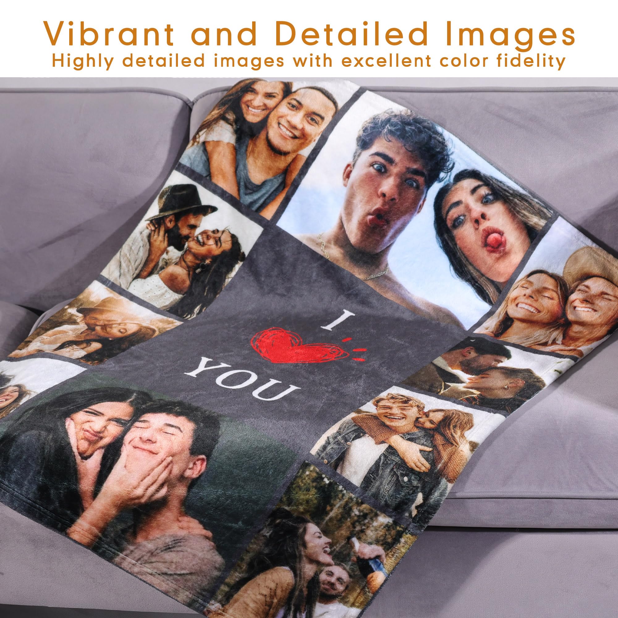 DayOfShe Ships Next Day, Personalized Photo Blankets for Girlfriend Gifts Mom Gifts, Custom Wife Blankets with Picture Flannel Throw Blanket for Boyfriend Couples Gifts