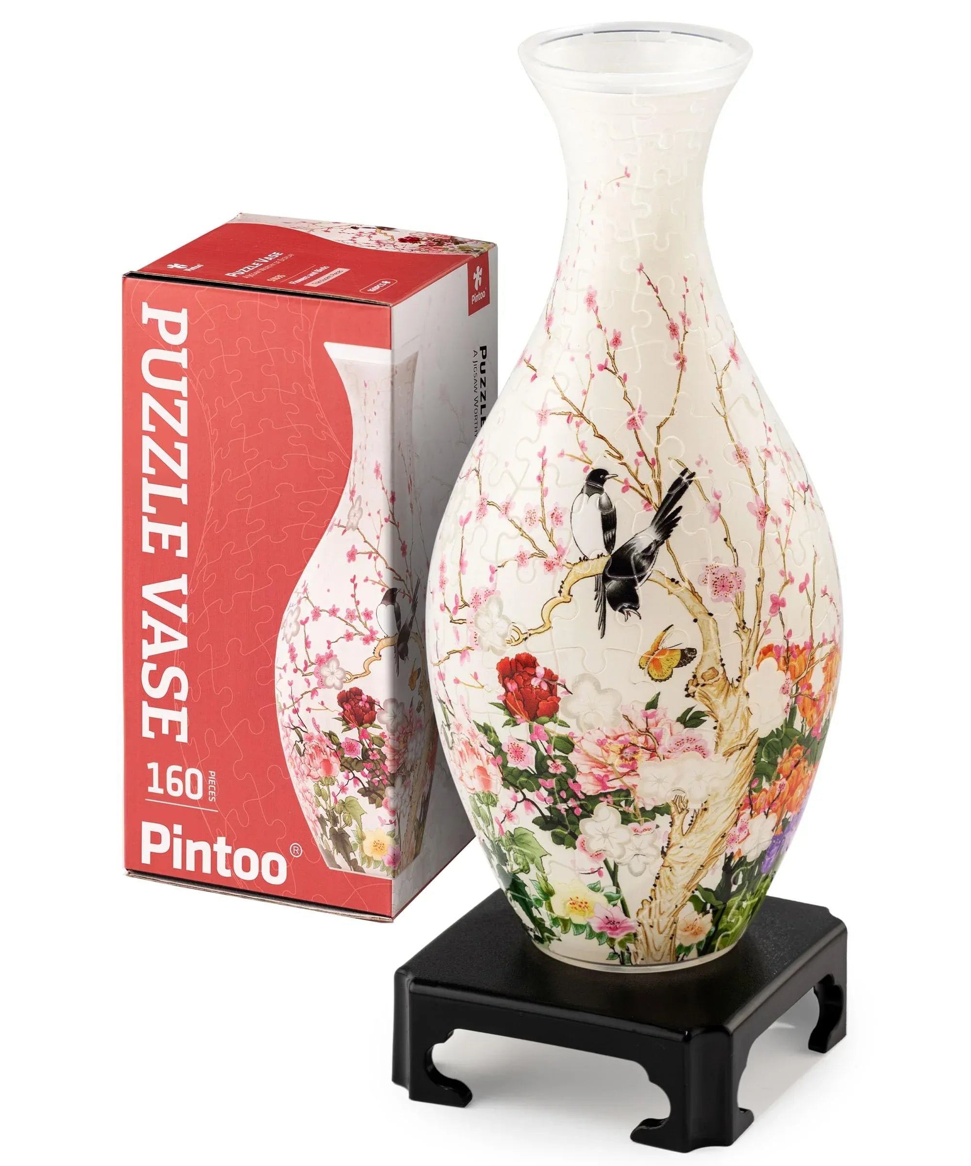 Pintoo 3D Puzzle Vase Unique Flower Vase Made by 160 Curved Plastic Puzzle Pieces House Warming Gift for Flower Arrangements and Home Decoration - [S1034] (Classic, Colorful Leaves) - Unique Gift Market