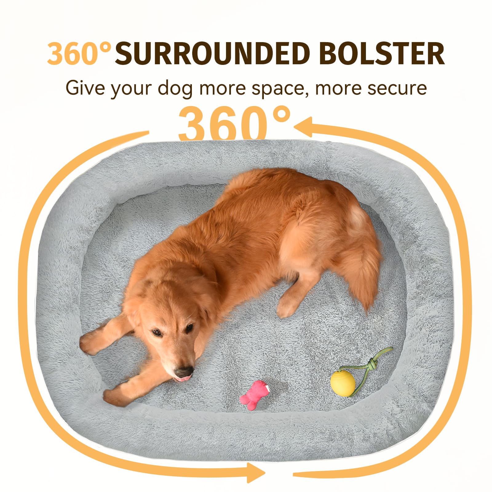 Giant Human Dog Bed for Adults and Pets, 74"x50"x12" Durable Memory Foam for Full-Body Comfort, Waterproof & Machine Washable Cover, Family Shared Lounger for Any Room, Grey