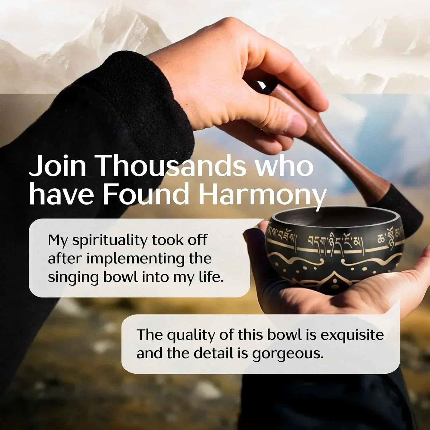 Silent Mind Tibetan Singing Bowl Set – Easy to Play & Beginner Friendly Meditation Bowl with Cushion & Mallet | Stress Relief and Mindfulness | Gift-Ready - Unique Gift Market