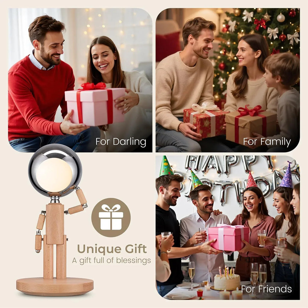 Cordless Table Lamp, Rechargeable Wooden Table Lamp with Touch Control & Adjustable Brightness, Cordless Decorative Bedside Lamp for Bedroom, Home Decor & Unique Gifts, Black Walnut - Unique Gift Market