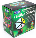 TOSY Magnet Pyramid Glow - 1 Cube Transforms into 1 Billion Shapes (Bunny, Egg Basket, Flowers, Heart), Easter Birthday Gift, 12 pcs, 243 Magnets, Glowing, Holographic Design, Puzzle/STEM Toy