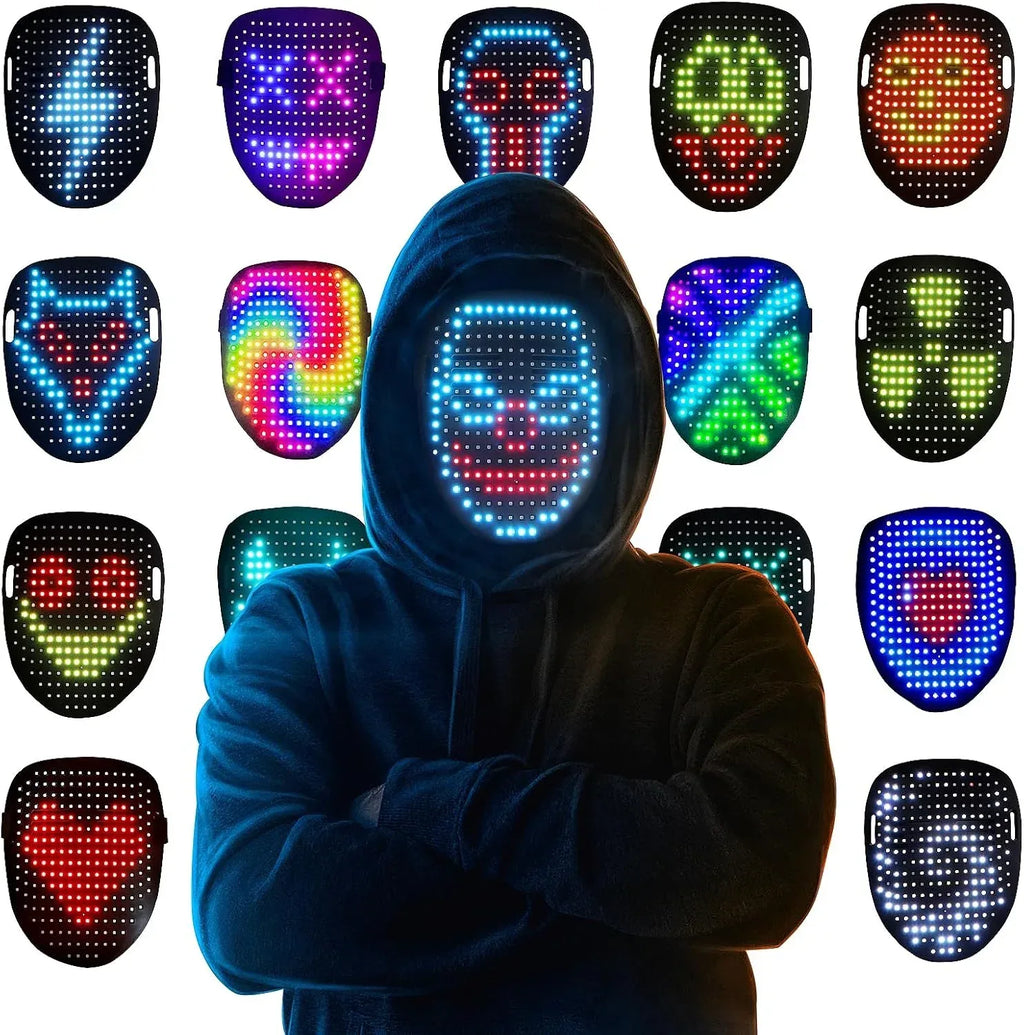 Mr.Pang LED Mask Light up Mask with Gesture Sensing, Cool Face Transforming Mask, Perfect Gifts for Halloween Christmas Birthday Cosplay Party - Unique Gift Market
