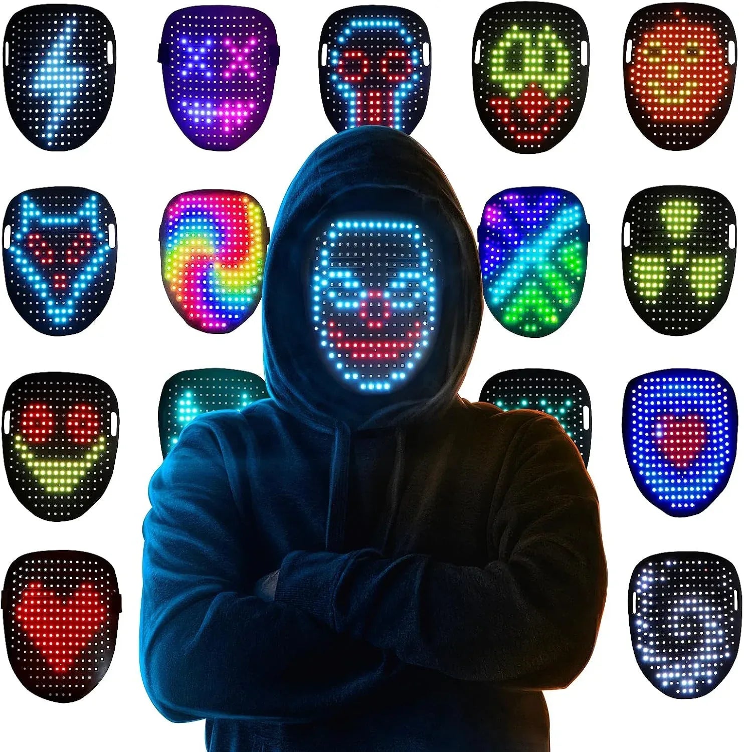 Mr.Pang LED Mask Light up Mask with Gesture Sensing, Cool Face Transforming Mask, Perfect Gifts for Halloween Christmas Birthday Cosplay Party - Unique Gift Market