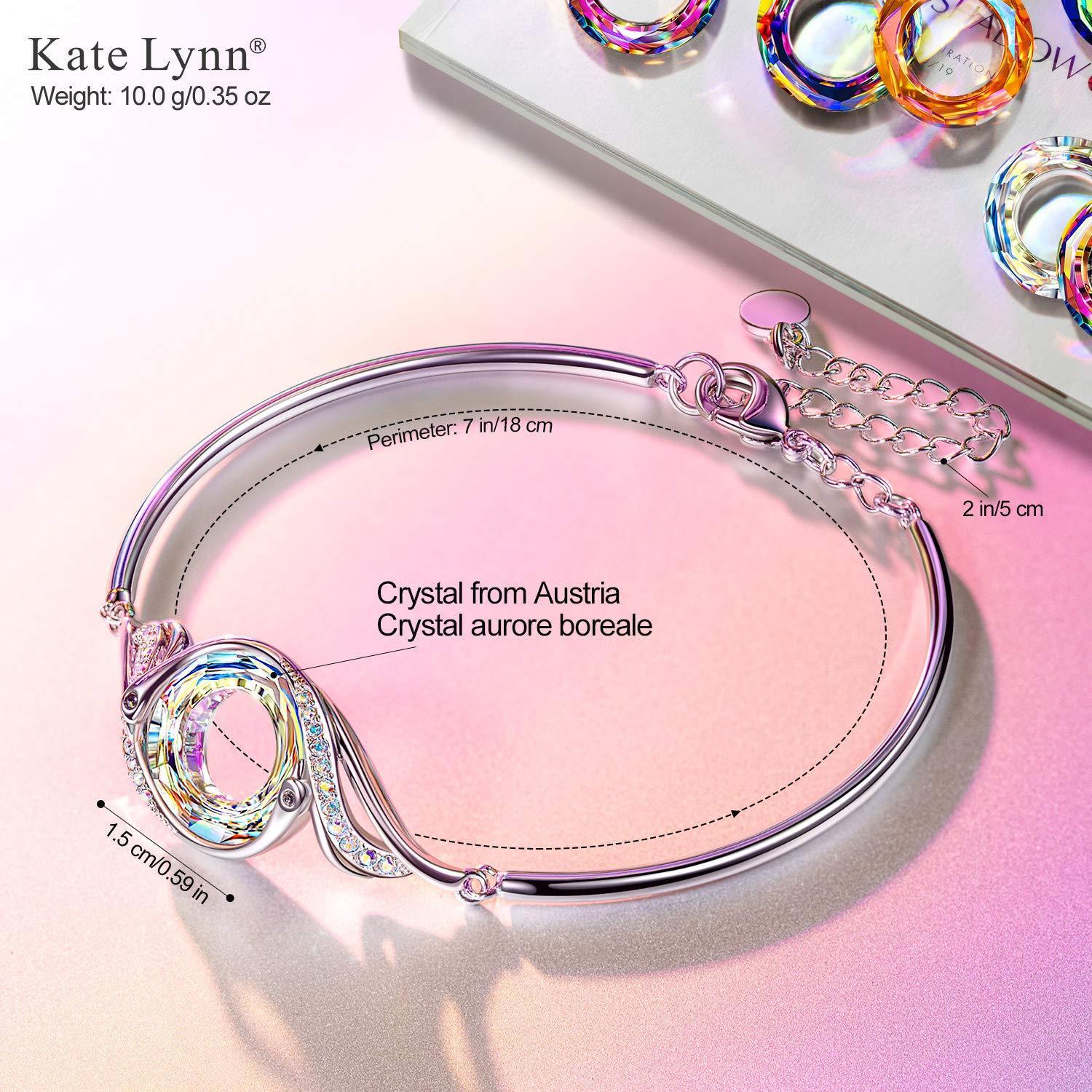 Kate Lynn "Rise From the Ashes" Phoenix Bracelet Made with Crystals from Austria, Adjustable Bangle Bracelet for Women 7"+2", Packaged with Jewelry Box, Birthday Gift for Women, Symbol of Luck and Renewal - Unique Gift Market