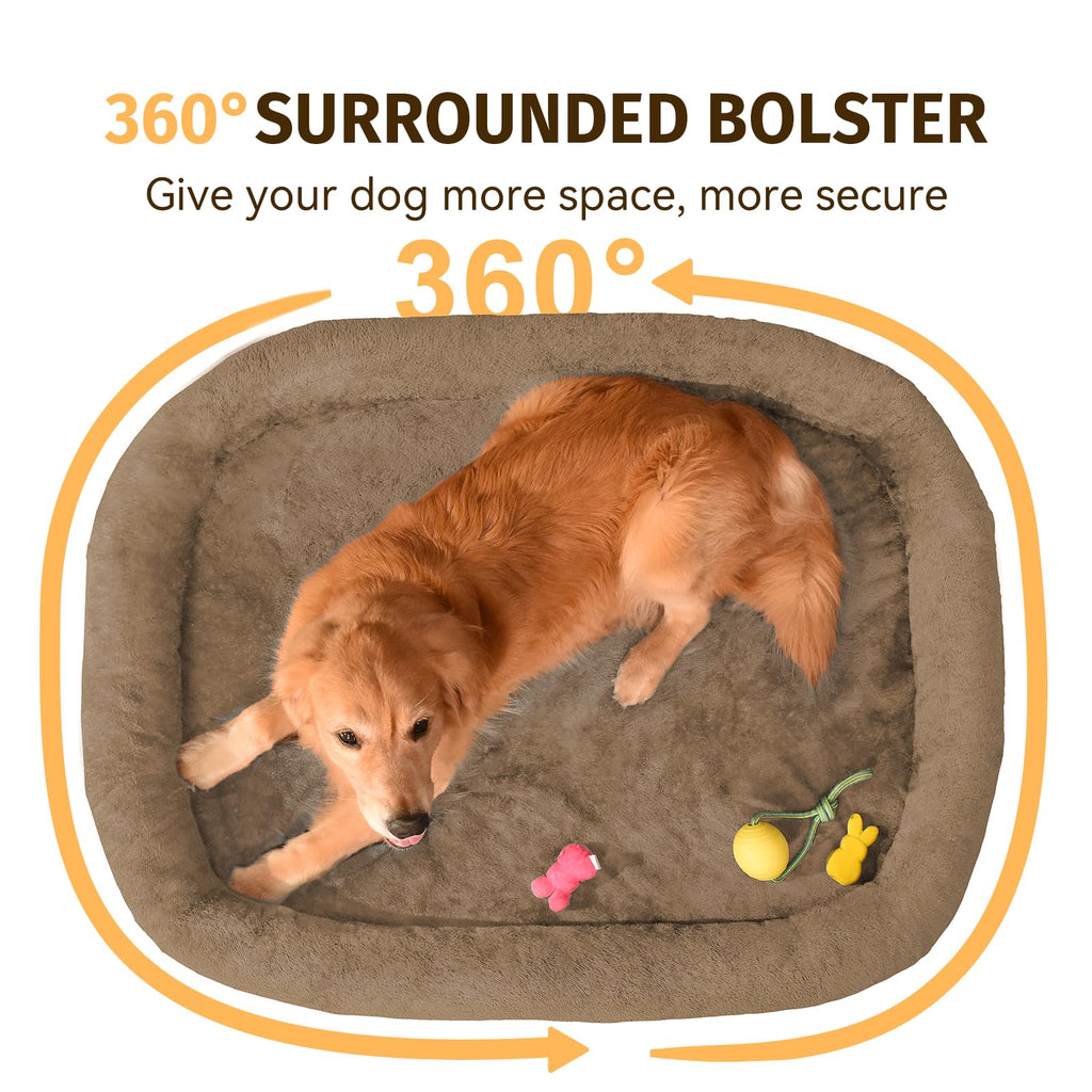 Giant Human Dog Bed for Adults and Pets, 74"x50"x12" Durable Memory Foam for Full-Body Comfort, Waterproof & Machine Washable Cover, Family Shared Lounger for Any Room, Grey