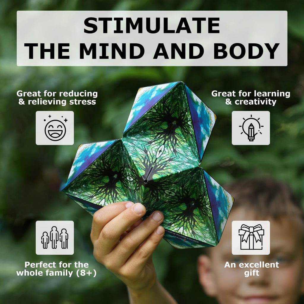 Shashibo Shape Shifting Box - Award-Winning STEM Fidget Toy with Ultra Strong Magnets - Puzzle Cube Transforms Into 100+ Shapes, Perfect Sensory Gift for Kids, Teens, and Adults (Wings)