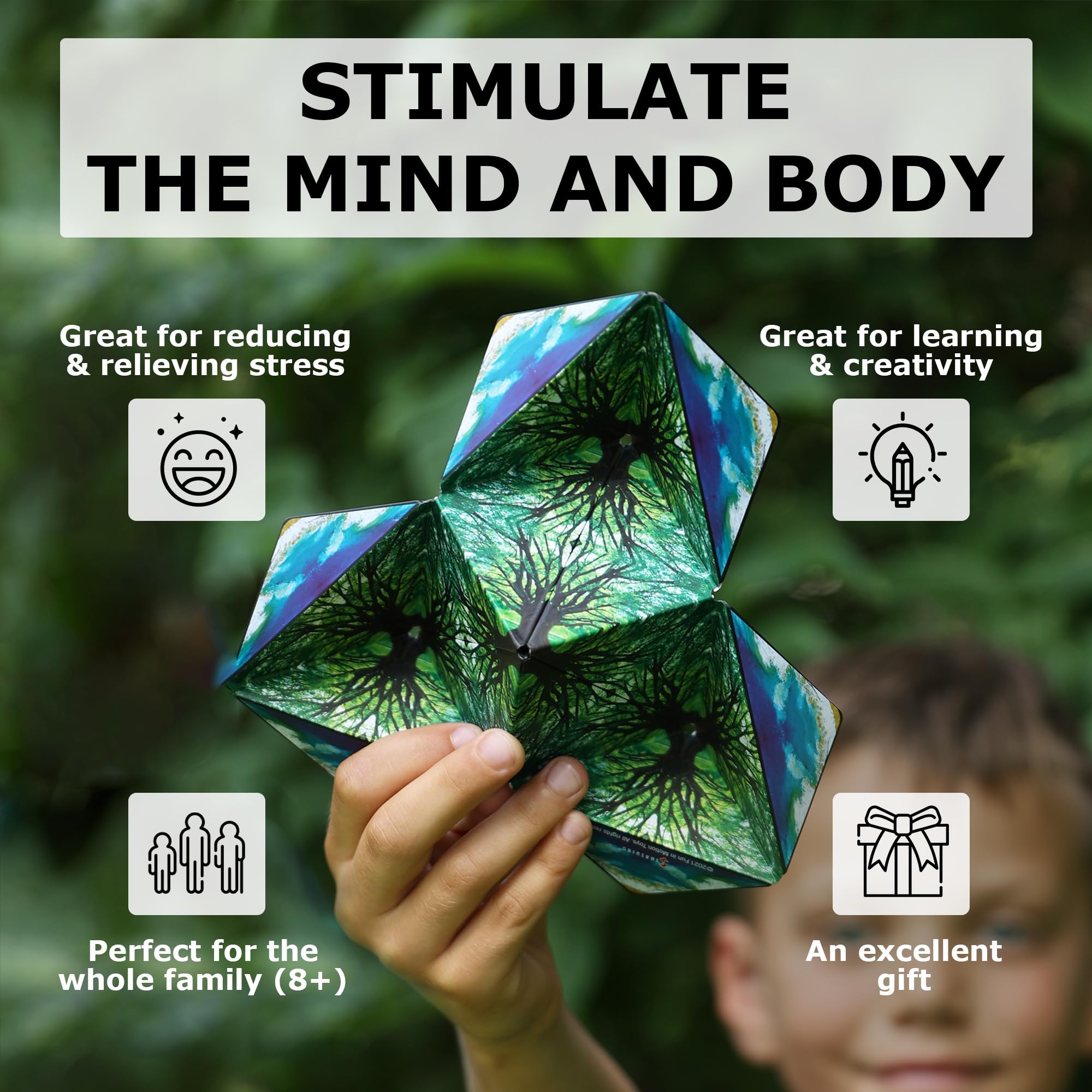 Shashibo Shape Shifting Box - Award-Winning STEM Fidget Toy with Ultra Strong Magnets - Puzzle Cube Transforms Into 100+ Shapes, Perfect Sensory Gift for Kids, Teens, and Adults (Wings)