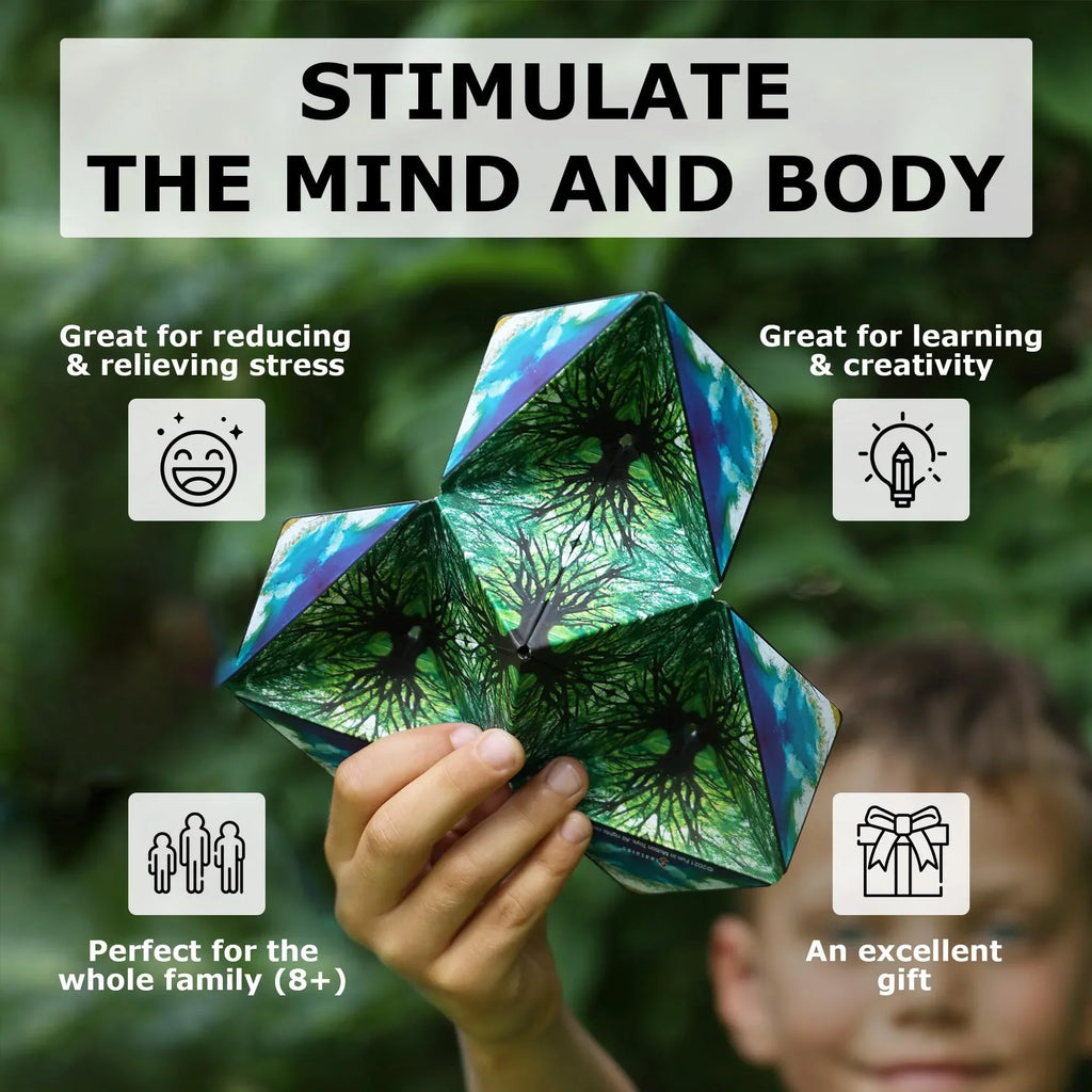 Shashibo Shape Shifting Box - Award-Winning STEM Fidget Toy with Ultra Strong Magnets - Puzzle Cube Transforms Into 100+ Shapes, Perfect Sensory Gift for Kids, Teens, and Adults (Wings) - Unique Gift Market