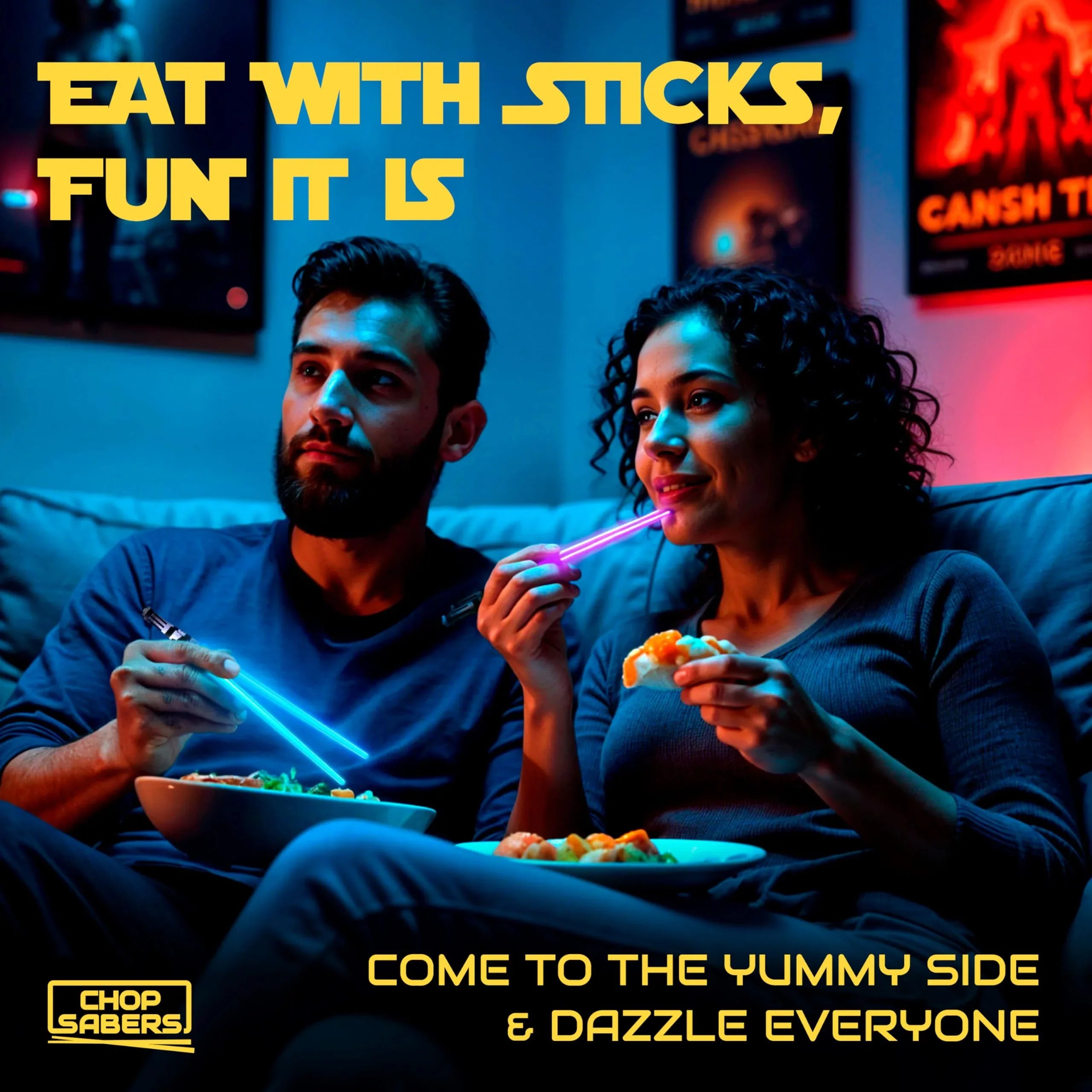 Lightsaber Led Light Up Chopsticks (1 Pair, Blue) - Unique Gift Market