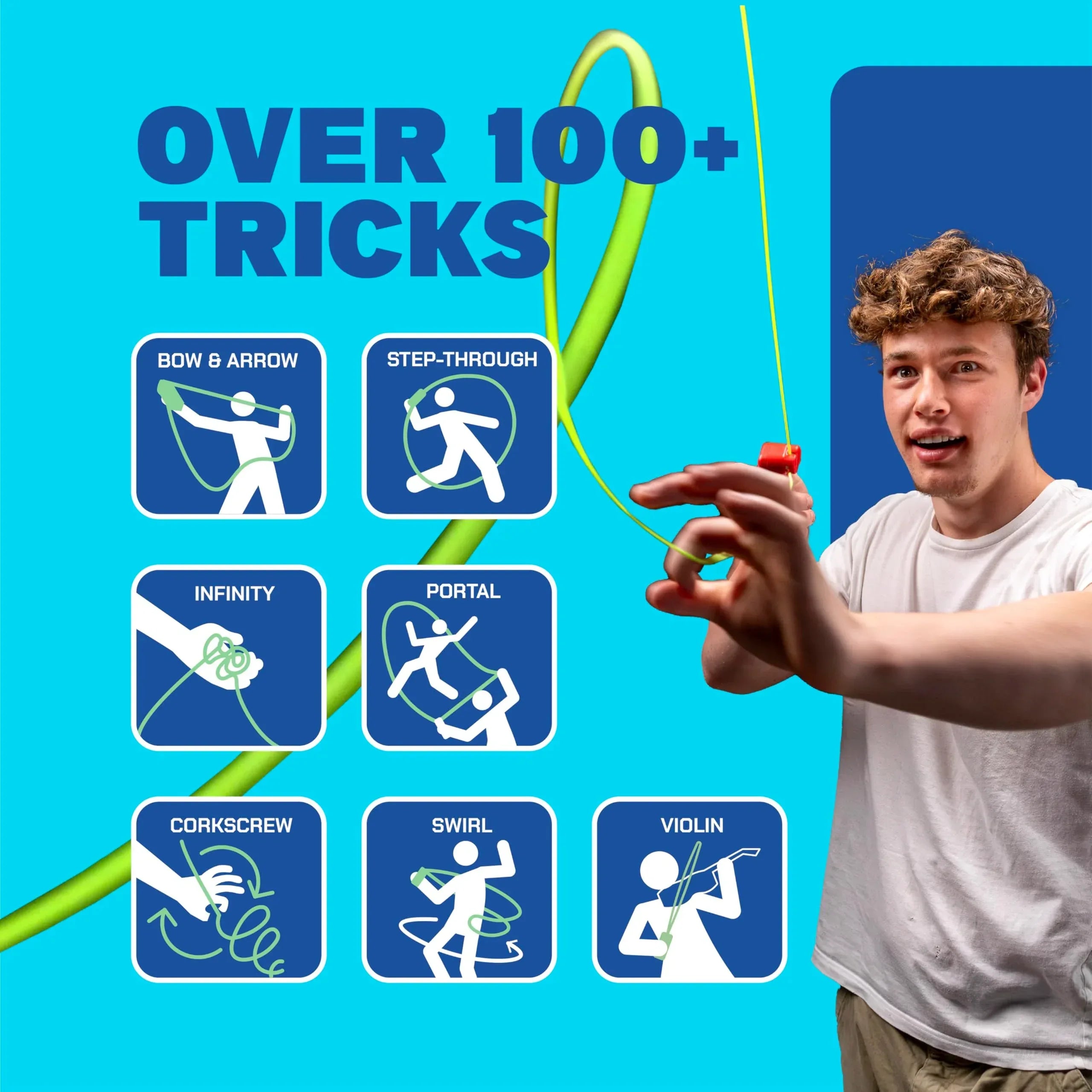 ZipString Original - As Seen on Shark Tank - Classic Rope Launcher Toy, Perfect for Kids & Adults - Fly a String Loop in The Air for Endless Tricks & Fun, Wonderment Awaits, Rock'it Red - Unique Gift Market
