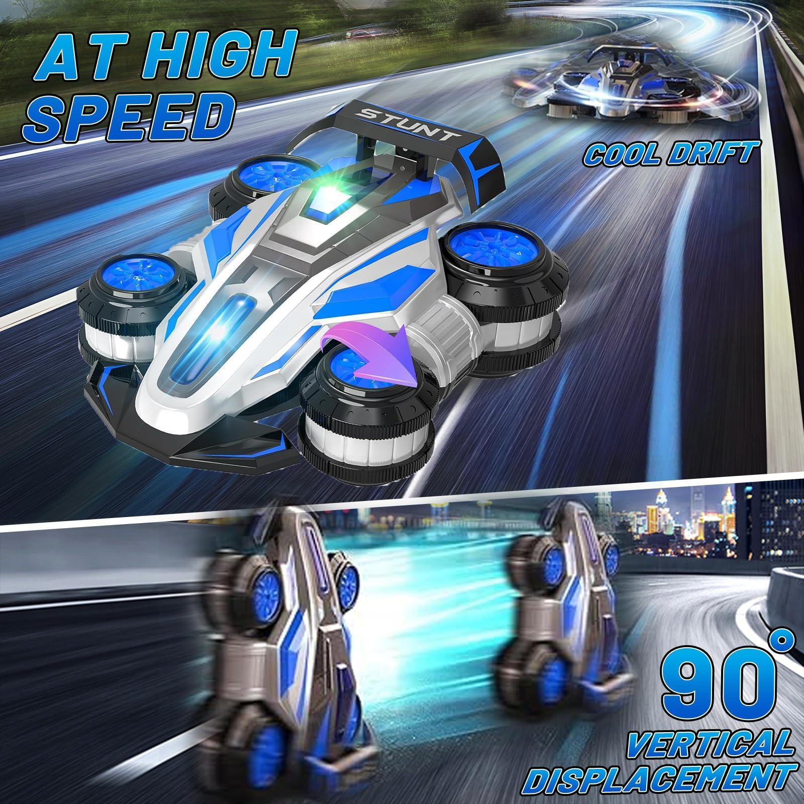 High Speed Drift Remote Control Stunt Deformation Car, Birthday Gifts, for Boys and Girls 4-16 Years Old (Blue) - Unique Gift Market