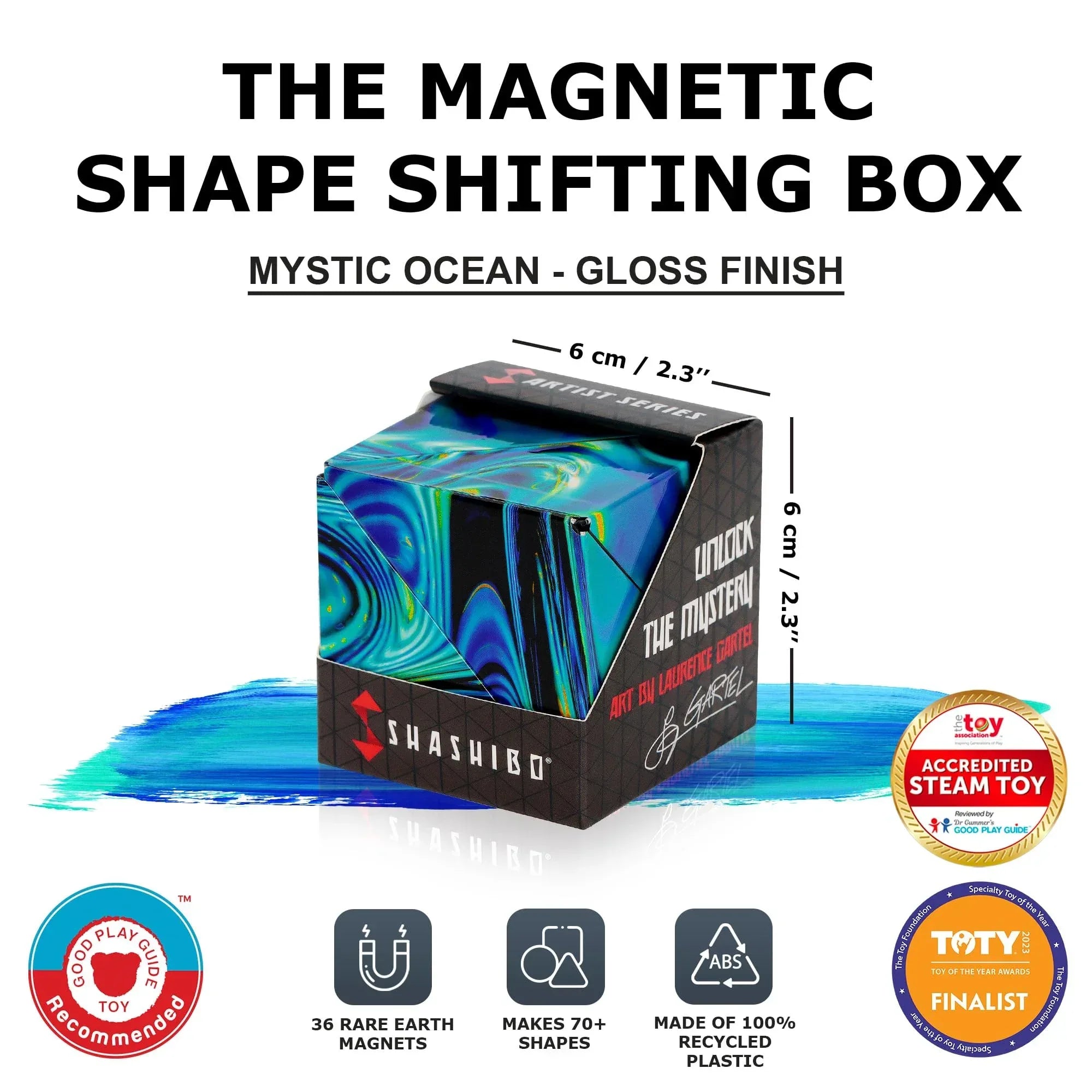 Shashibo Shape Shifting Box - Award-Winning STEM Fidget Toy with Ultra Strong Magnets - Puzzle Cube Transforms Into 100+ Shapes, Perfect Sensory Gift for Kids, Teens, and Adults (Wings) - Unique Gift Market