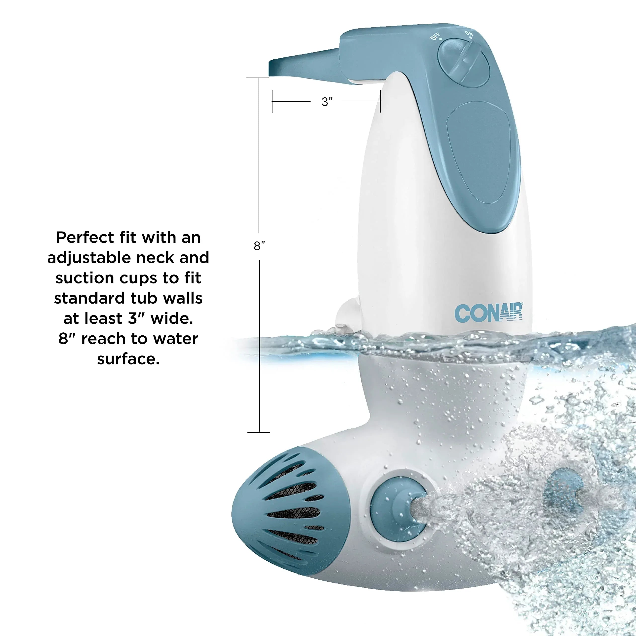 Conair Jet Hydro Spa - Portable Bath Spa with Dual Hydro Jets for Tub - Bath Spa Jet for Tub Creates Soothing Bubbles and/or Massage - Spa Bath for at Home Use - Unique Gift Market