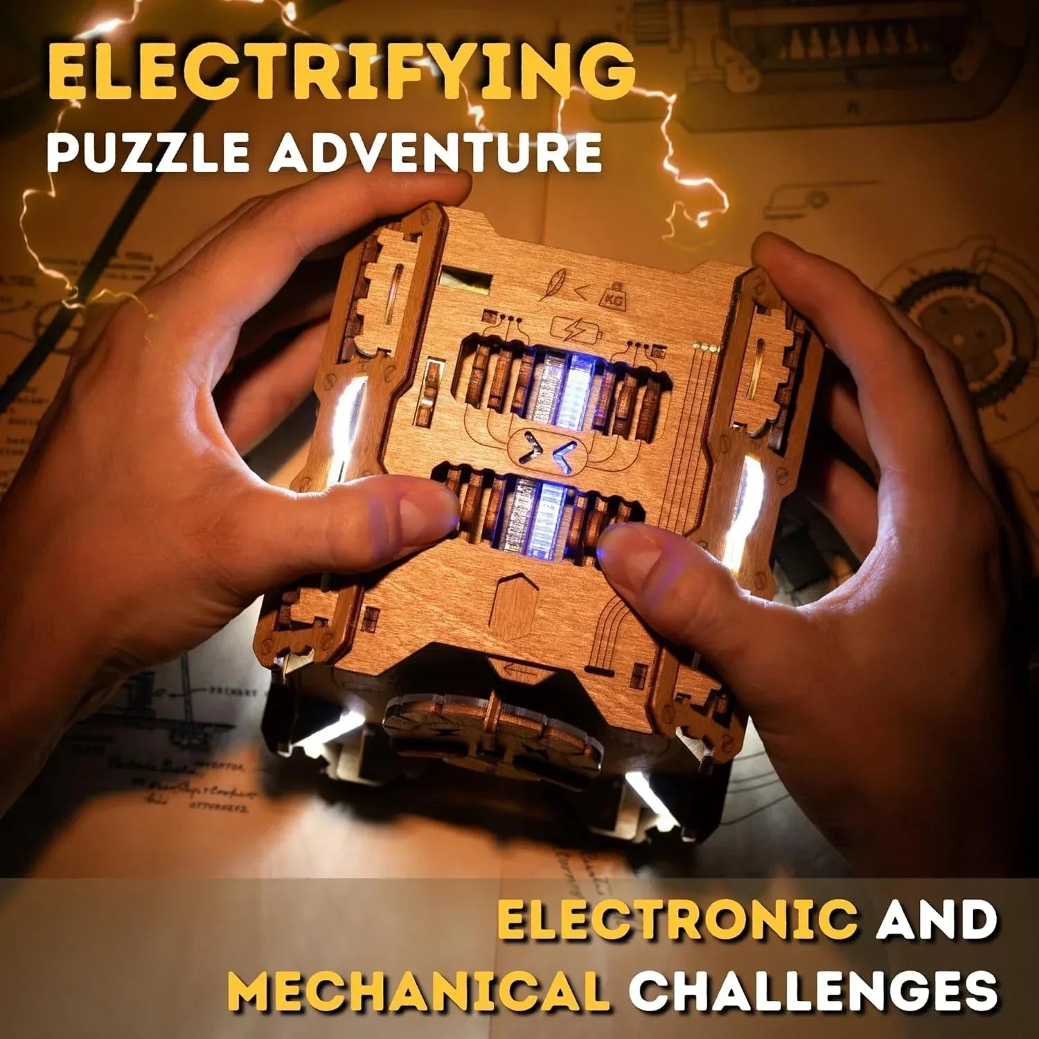Tesla Box - Electronic Puzzle Box - Escape Room Game in a Box - Brain Teaser - 3D Wooden Puzzle for Adults - Money Puzzle Box for Cash Gift - Birthday GiftBox MoneyBox - Unique Gift Market