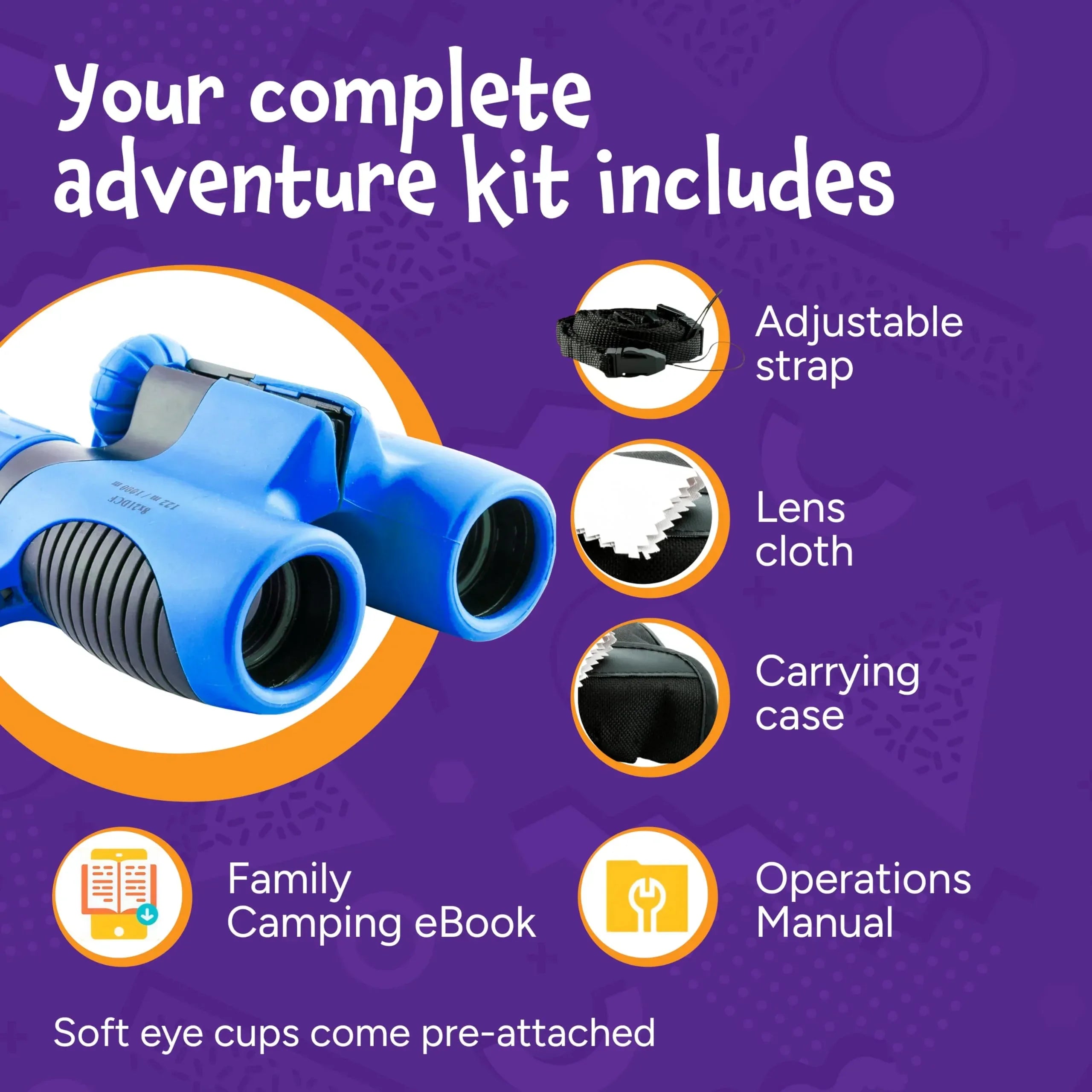 Think Peak Blue Binoculars Science Toy for Kids Ages 3-12 Years - Real Compact Outdoor Adventure & STEM Educational Nature Hiking Explorer for Bird Watching, Camping Children’s Birthday Gift - Unique Gift Market