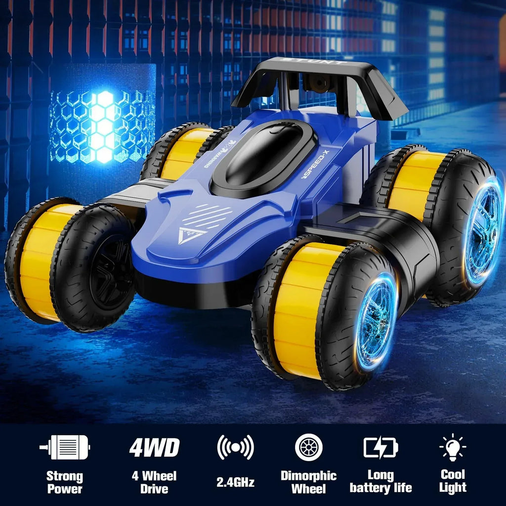 High Speed Drift Remote Control Stunt Deformation Car, Birthday Gifts, for Boys and Girls 4-16 Years Old (Blue) - Unique Gift Market
