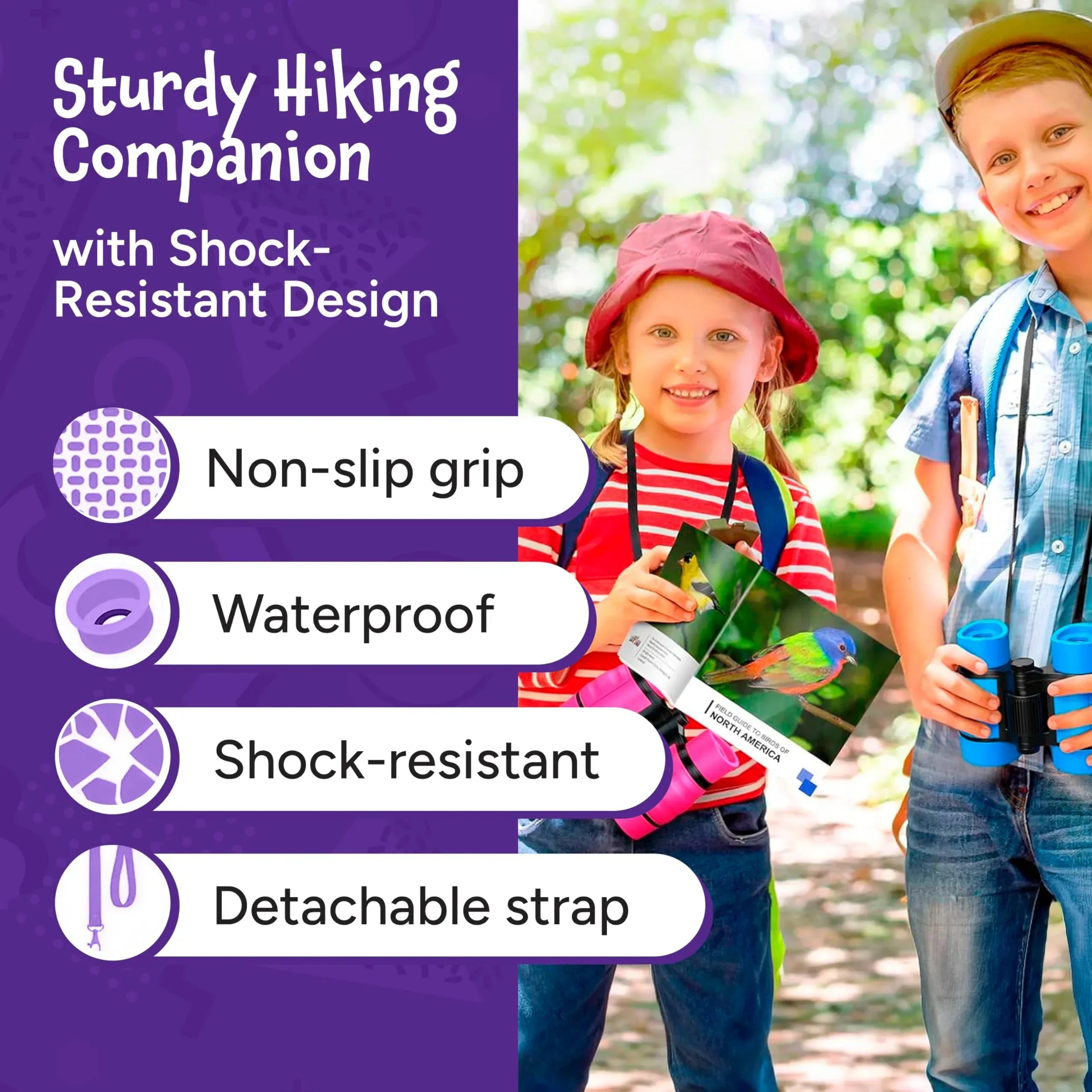 Think Peak Blue Binoculars Science Toy for Kids Ages 3-12 Years - Real Compact Outdoor Adventure & STEM Educational Nature Hiking Explorer for Bird Watching, Camping Children’s Birthday Gift - Unique Gift Market