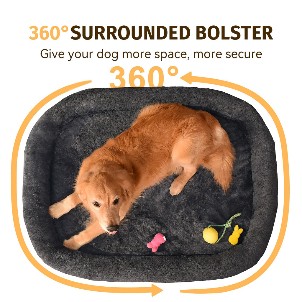Giant Human Dog Bed for Adults and Pets, 74"x50"x12" Durable Memory Foam for Full-Body Comfort, Waterproof & Machine Washable Cover, Family Shared Lounger for Any Room, Grey