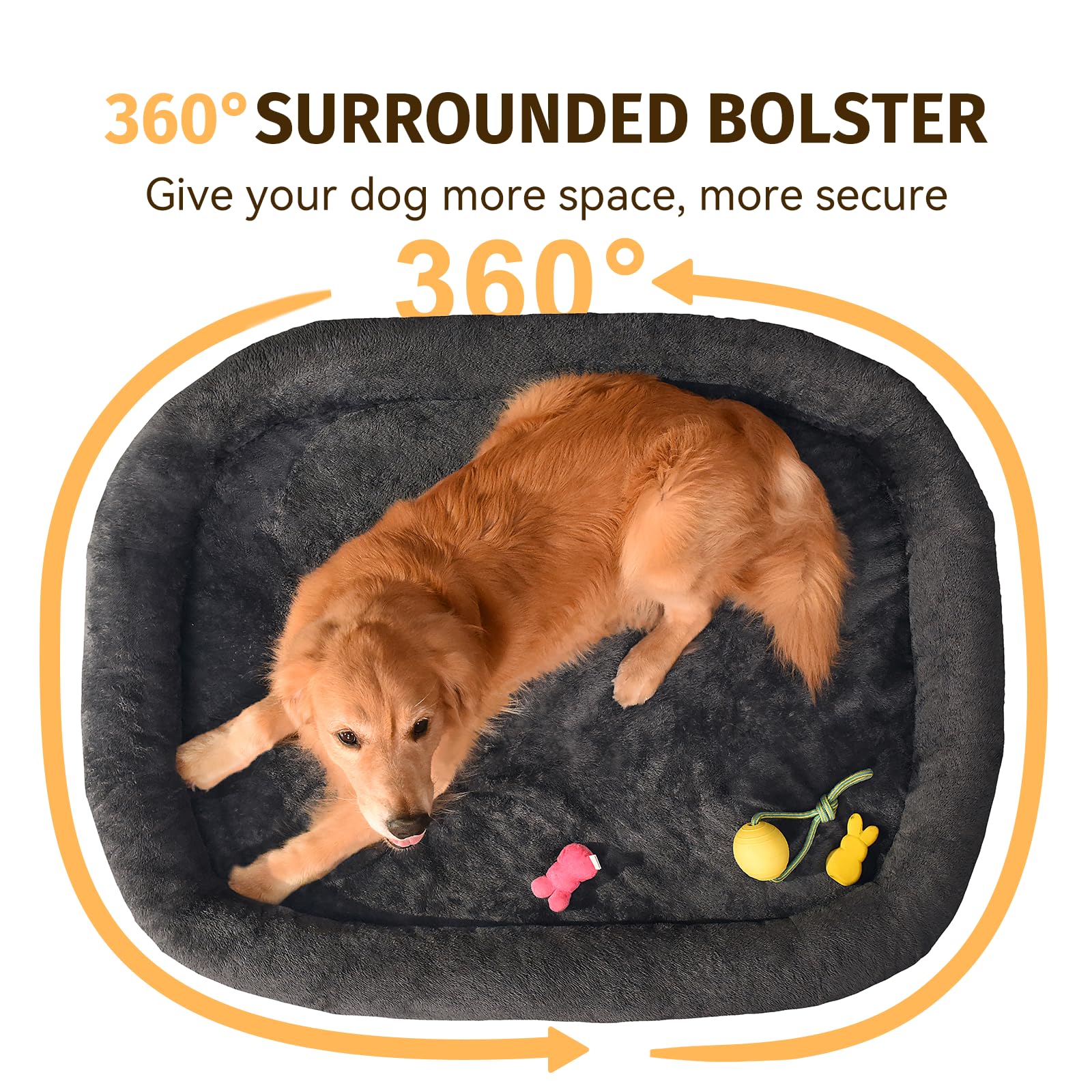 Giant Human Dog Bed for Adults and Pets, 74"x50"x12" Durable Memory Foam for Full-Body Comfort, Waterproof & Machine Washable Cover, Family Shared Lounger for Any Room, Grey