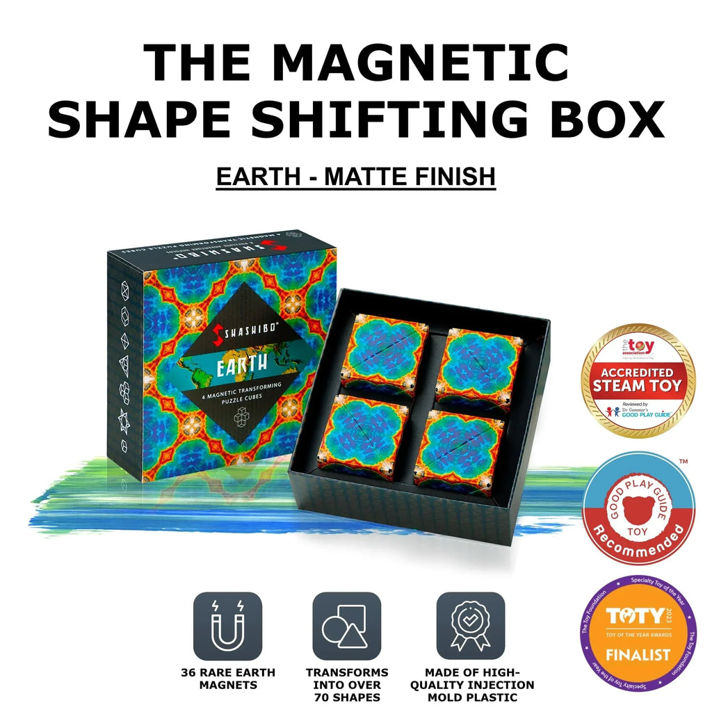 Shashibo Shape Shifting Box - Award-Winning STEM Fidget Toy with Ultra Strong Magnets - Puzzle Cube Transforms Into 100+ Shapes, Perfect Sensory Gift for Kids, Teens, and Adults (Wings) - Unique Gift Market